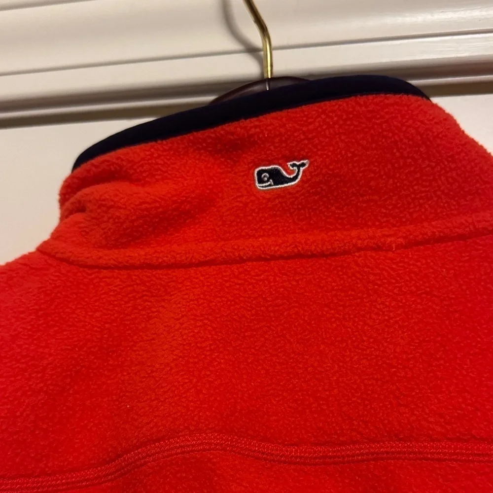 Vineyard Vines Kids Vest in Vibrant Orange with Navy Trim